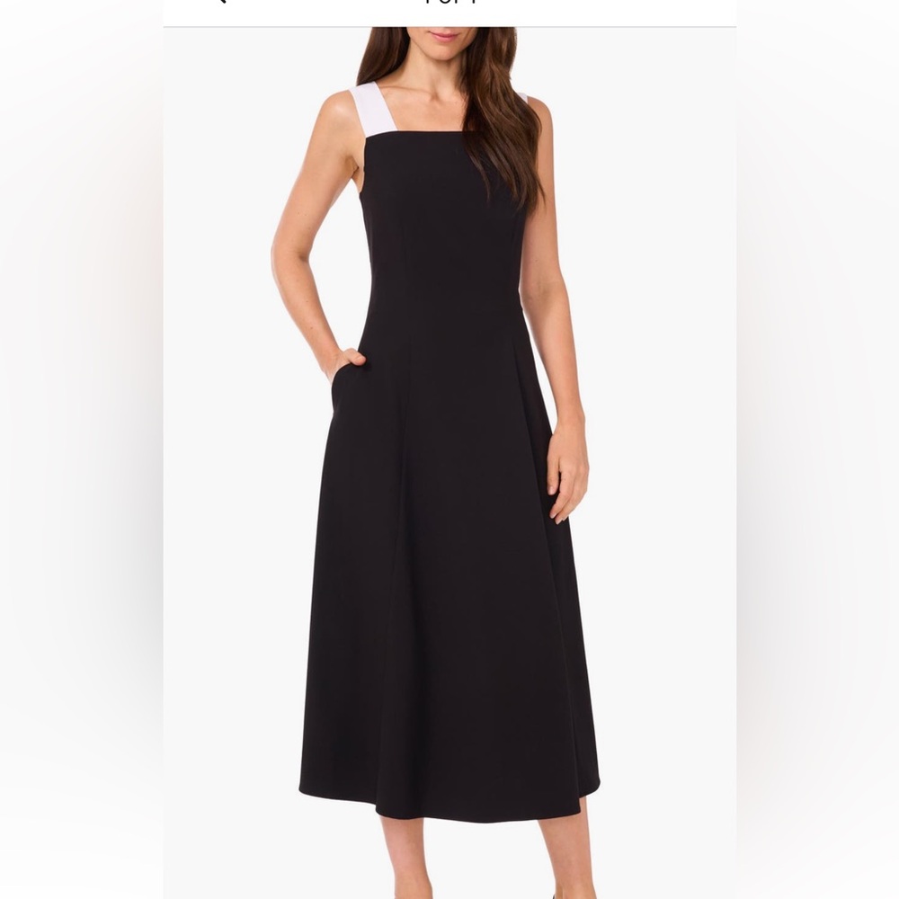 Halogen Two Tone Strapped Black and White Dress